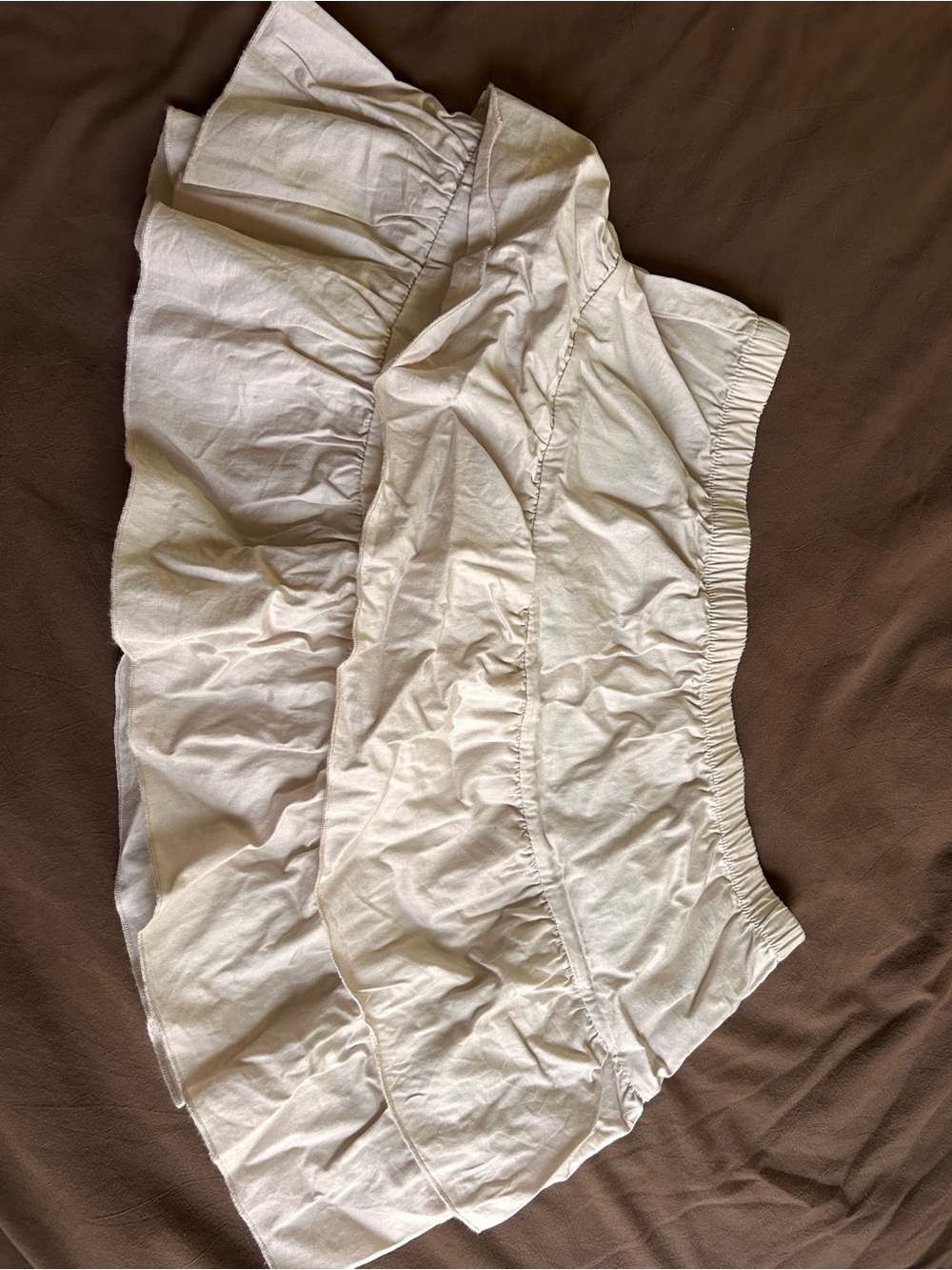 Brandy Melville Cream Ruffled Mini Skirt